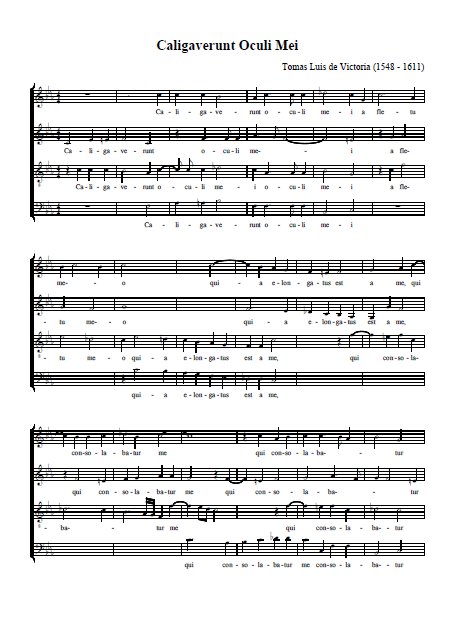 Tenebrae Responsories 12. Caligaverunt Oculi Mei Partitions gratuites